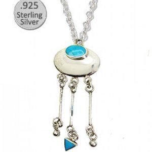 Turquoise Stones necklace 925 Italian Sterling NE